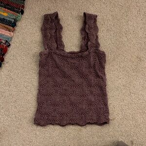 Free People Textured Mauve Sleeveless Top